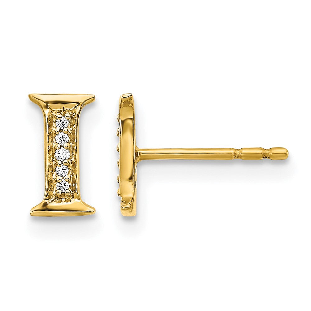 Diamond Initial I Post Earrings - WBC