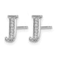 Diamond Initial J Post Earrings - WBC