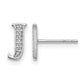 Diamond Initial J Post Earrings - WBC