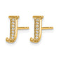 Diamond Initial J Post Earrings - WBC