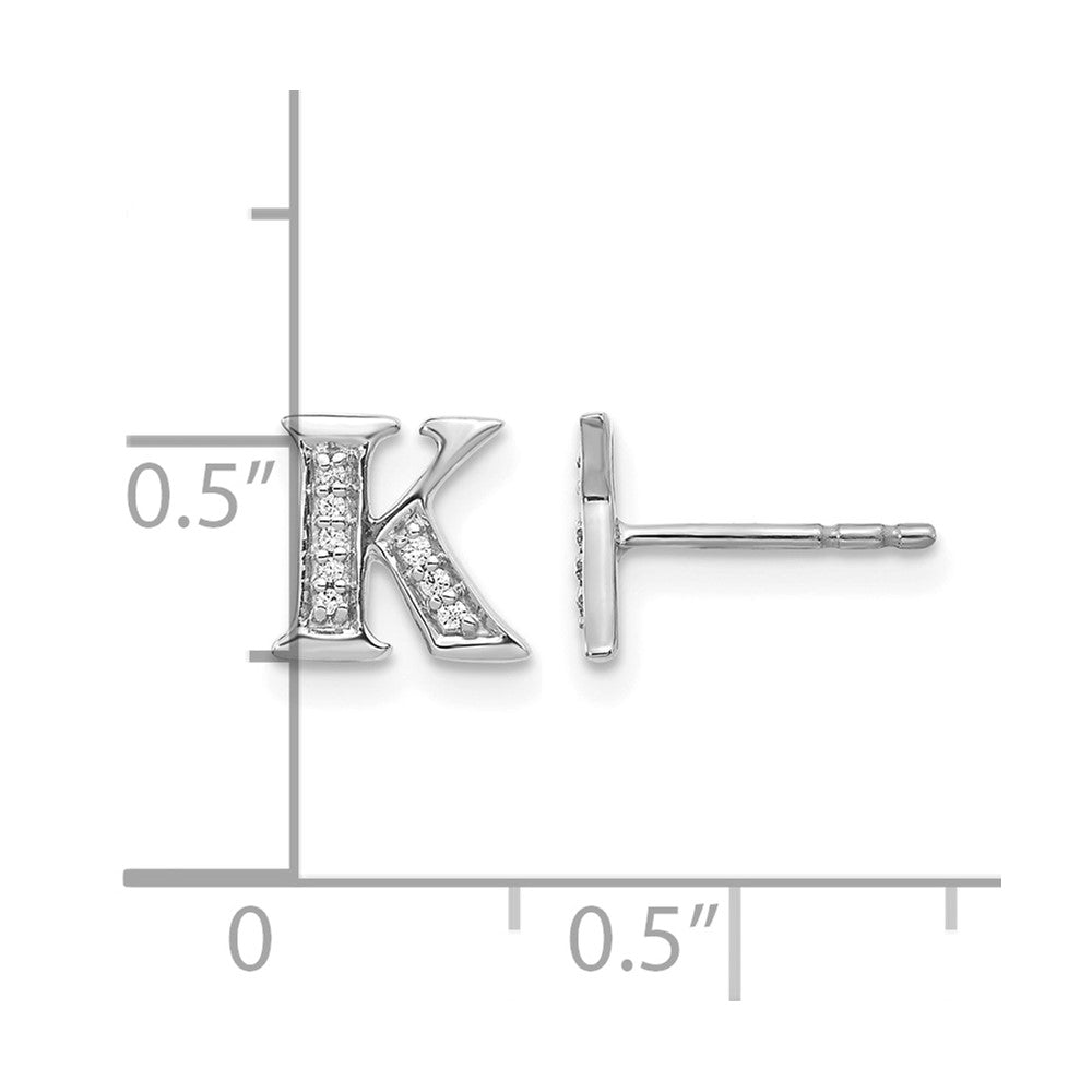 Diamond Initial K Post Earrings - WBC