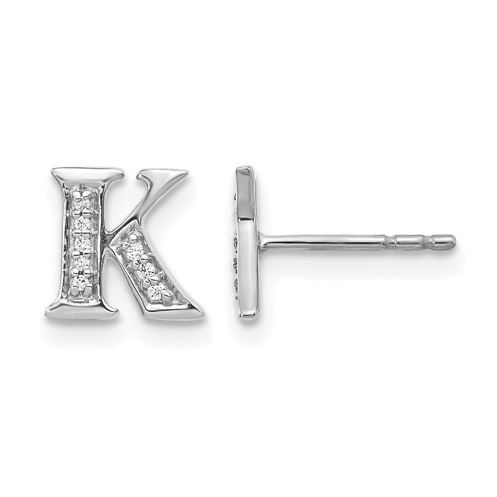 Diamond Initial K Post Earrings - WBC