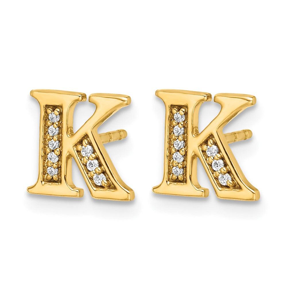 Diamond Initial K Post Earrings - WBC