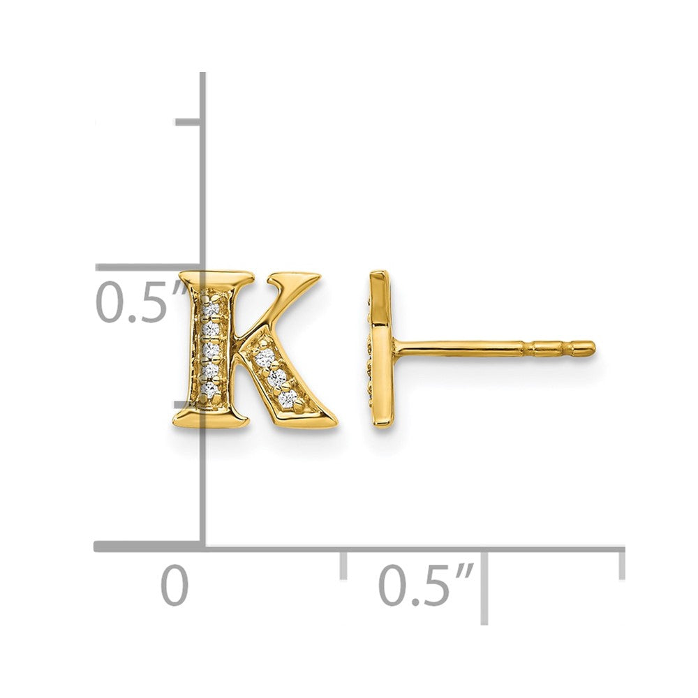 Diamond Initial K Post Earrings - WBC
