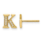 Diamond Initial K Post Earrings - WBC