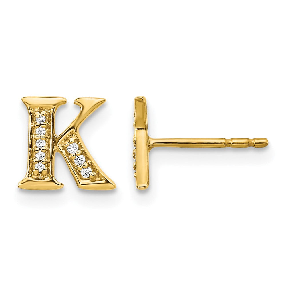 Diamond Initial K Post Earrings - WBC