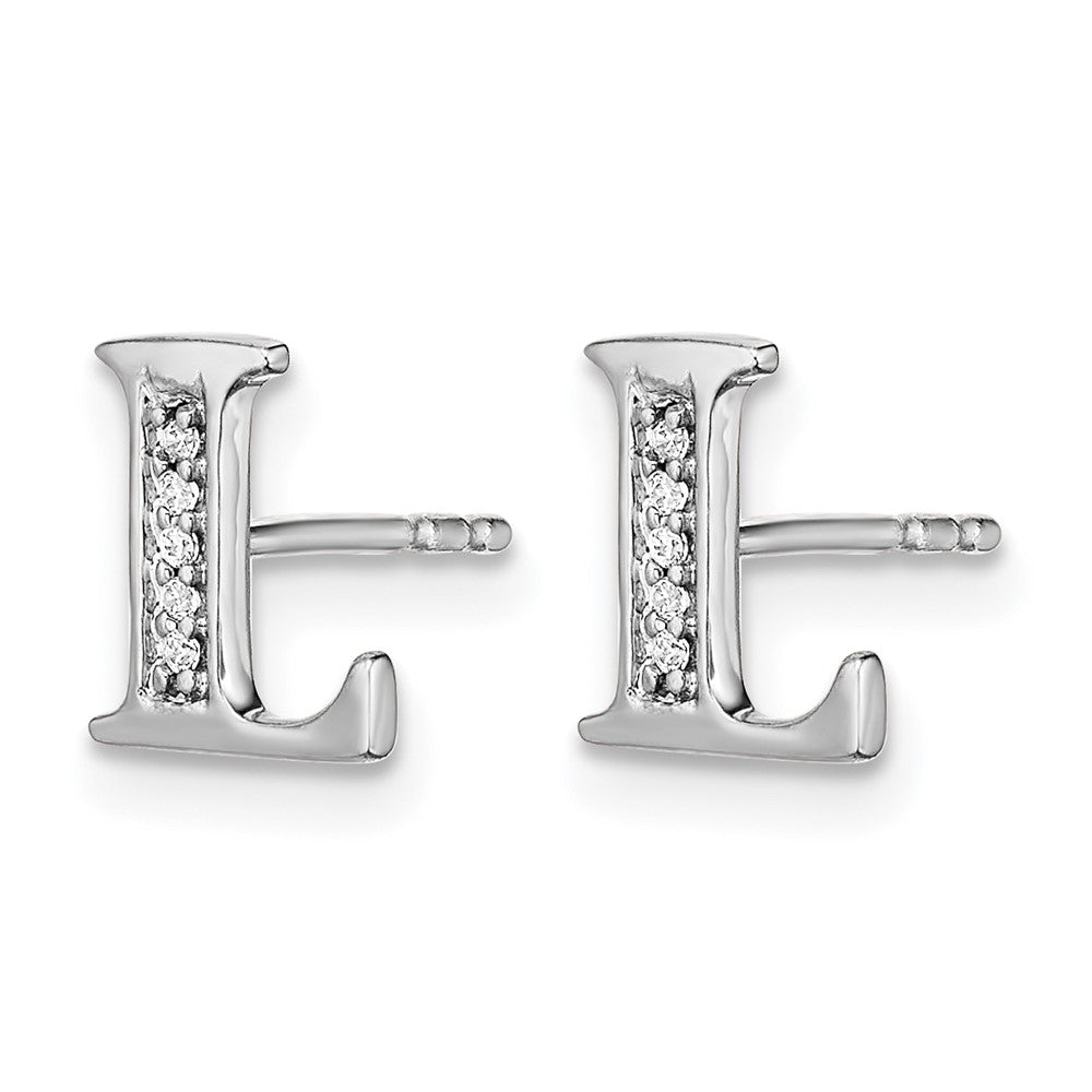 Diamond Initial L Post Earrings - WBC