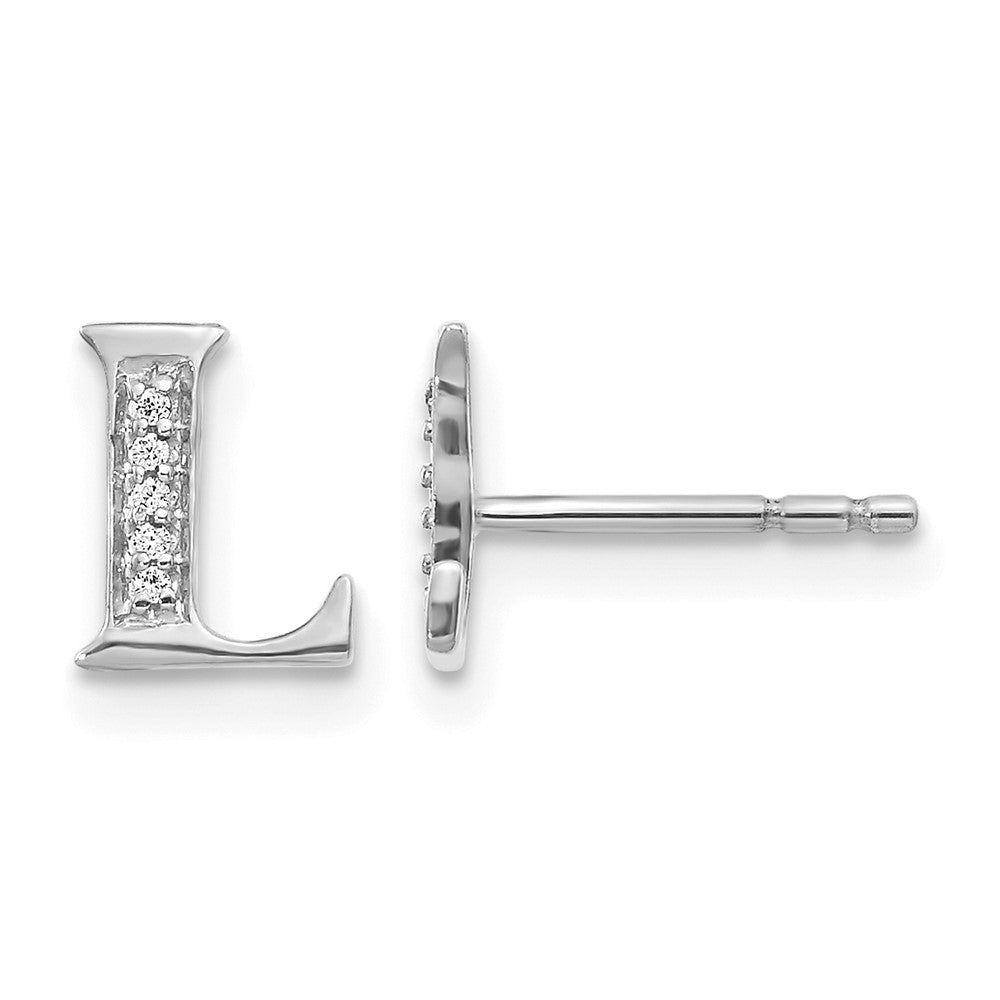 Diamond Initial L Post Earrings - WBC