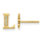 Diamond Initial L Post Earrings - WBC