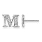 Diamond Initial M Post Earrings - WBC