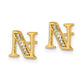 Diamond Initial N Post Earrings - WBC