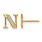 Diamond Initial N Post Earrings - WBC