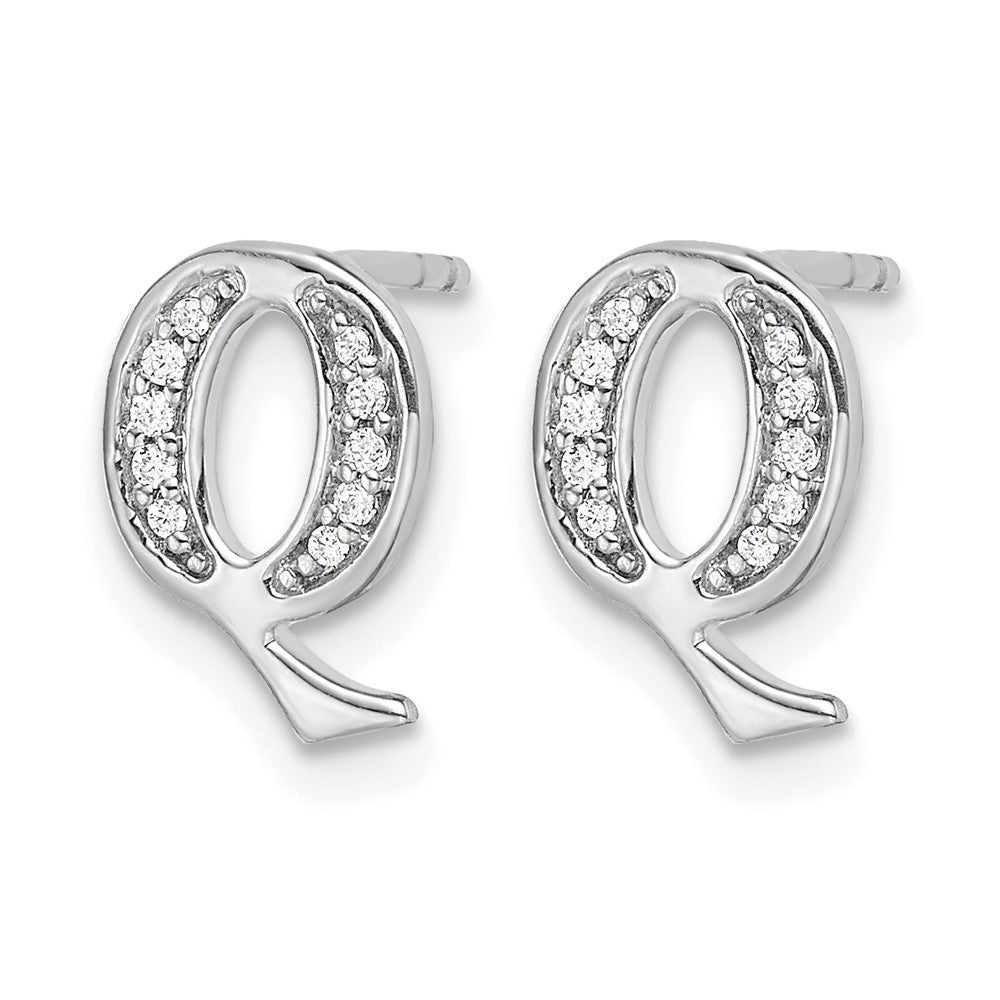 Diamond Initial Q Post Earrings - WBC