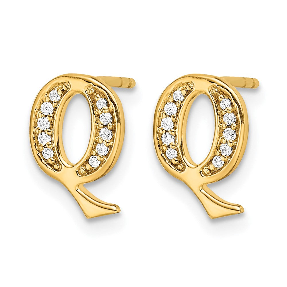 Diamond Initial Q Post Earrings - WBC