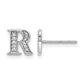 Diamond Initial R Post Earrings - WBC