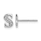 Diamond Initial S Post Earrings - WBC
