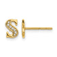 Diamond Initial S Post Earrings - WBC