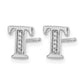 Diamond Initial T Post Earrings - WBC
