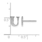 Diamond Initial U Post Earrings - WBC
