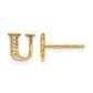Diamond Initial U Post Earrings - WBC