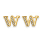 Diamond Initial W Post Earrings - WBC