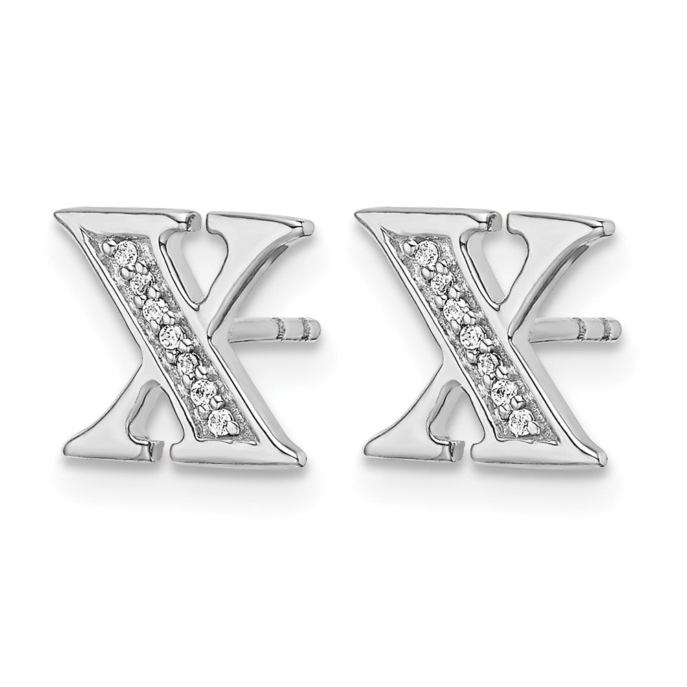 Diamond Initial X Post Earrings - WBC