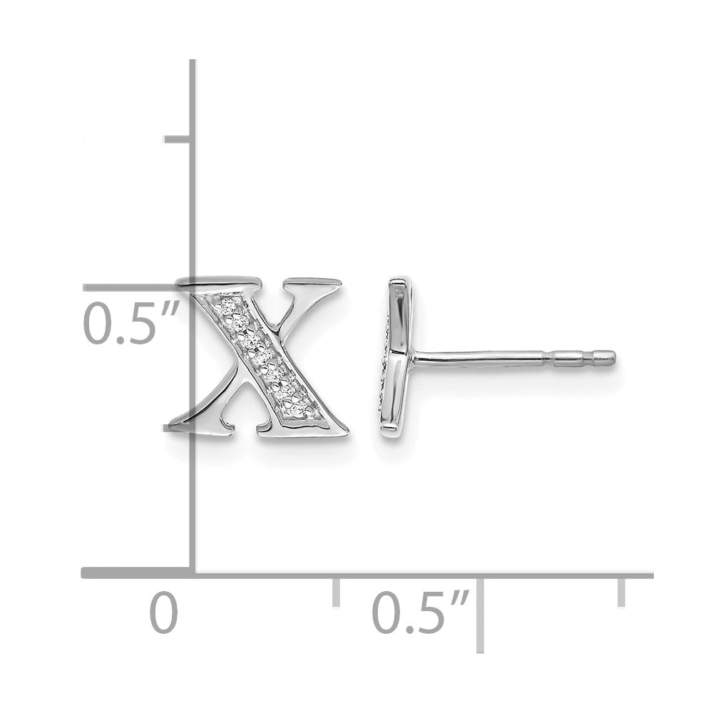 Diamond Initial X Post Earrings - WBC
