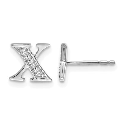 Diamond Initial X Post Earrings - WBC