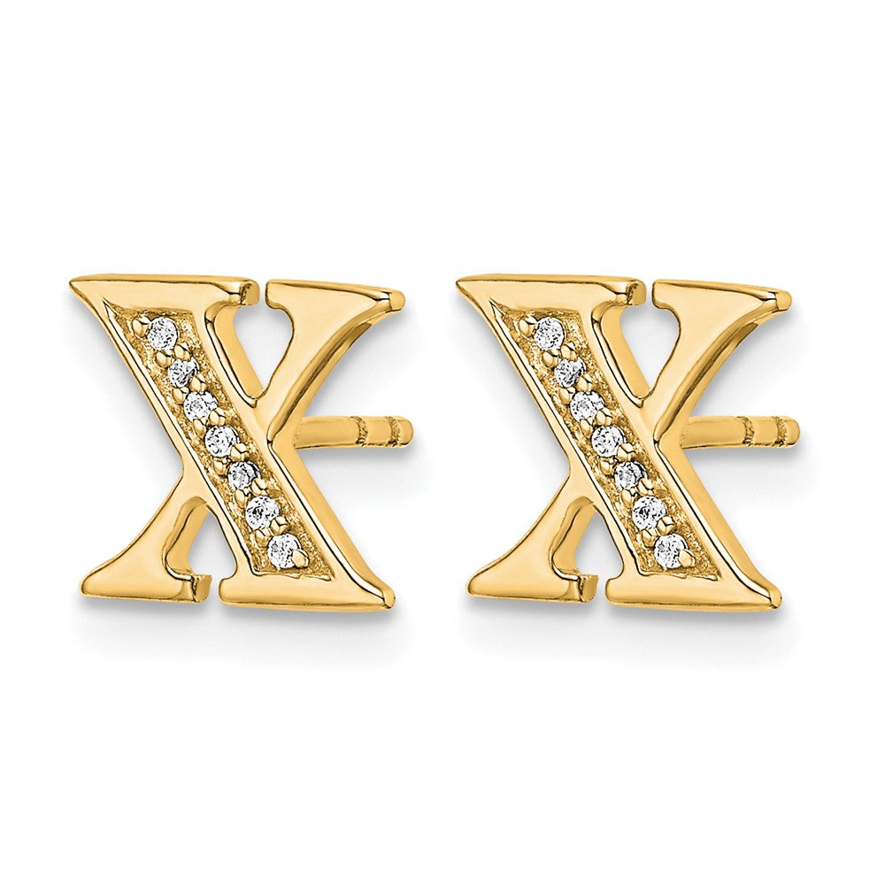 Diamond Initial X Post Earrings - WBC