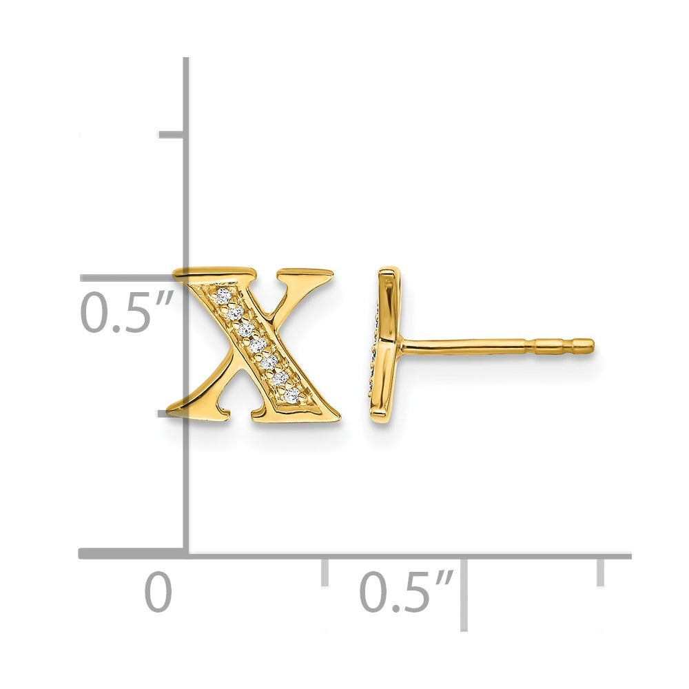 Diamond Initial X Post Earrings - WBC