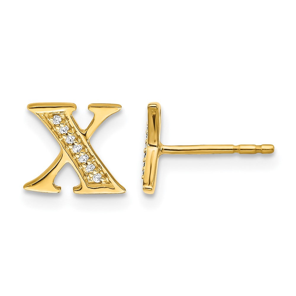 Diamond Initial X Post Earrings - WBC