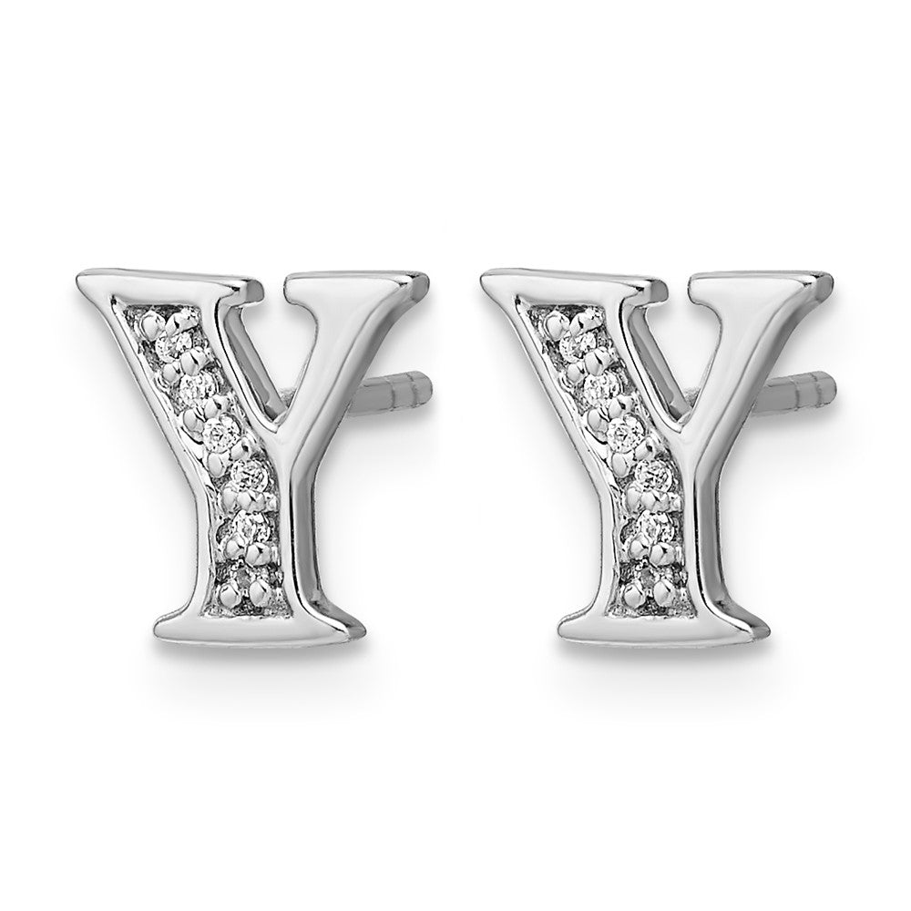 Diamond Initial Y Post Earrings - WBC