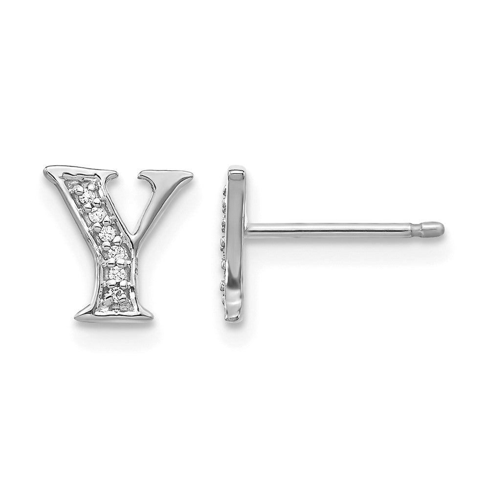 Diamond Initial Y Post Earrings - WBC