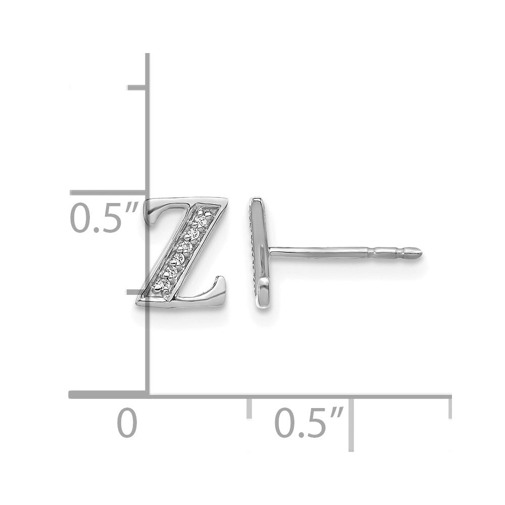 Diamond Initial Z Post Earrings - WBC