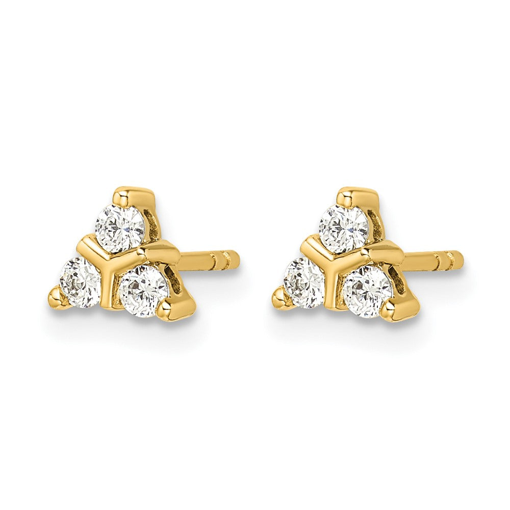 1/4 carat Diamond 3-stone Triangle Post Earrings - WBC