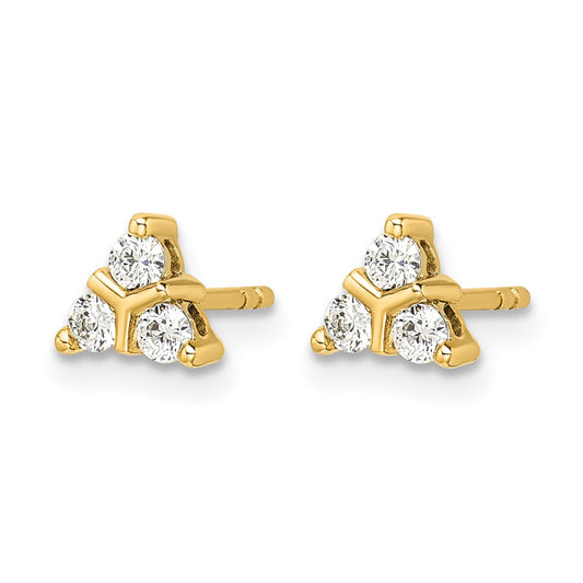 1/4 carat Diamond 3-stone Triangle Post Earrings - WBC
