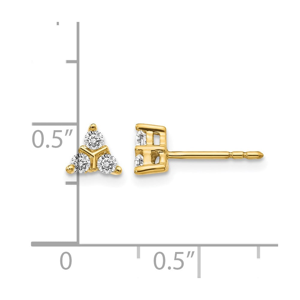 1/4 carat Diamond 3-stone Triangle Post Earrings - WBC