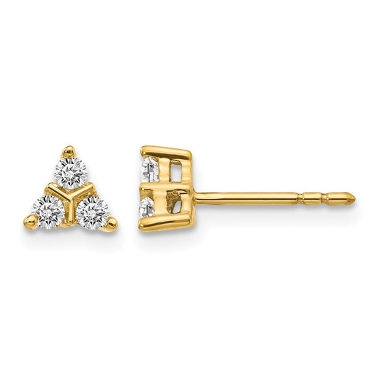 1/4 carat Diamond 3-stone Triangle Post Earrings - WBC