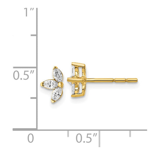 3-stone 1/4 carat Marquise Diamond Post Earrings - WBC