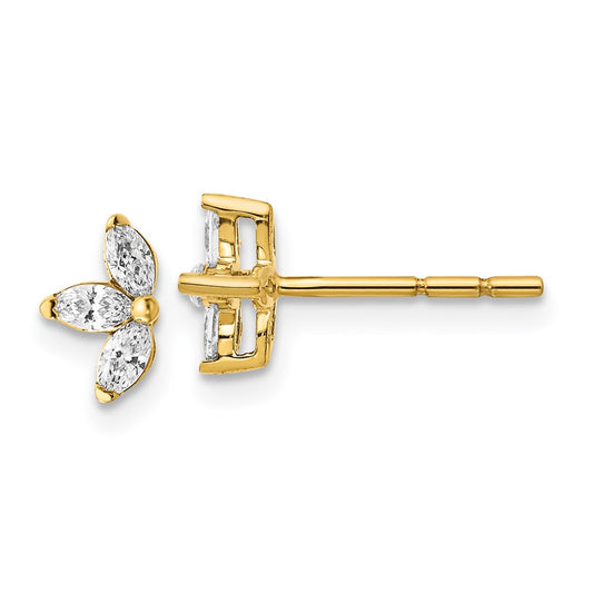 3-stone 1/4 carat Marquise Diamond Post Earrings - WBC