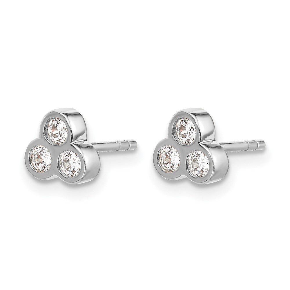 1/4 carat Diamond 3-stone Bezel Post Earrings - WBC