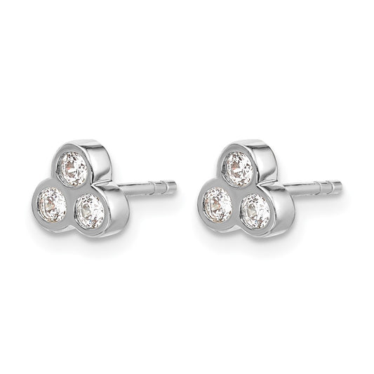 1/4 carat Diamond 3-stone Bezel Post Earrings - WBC