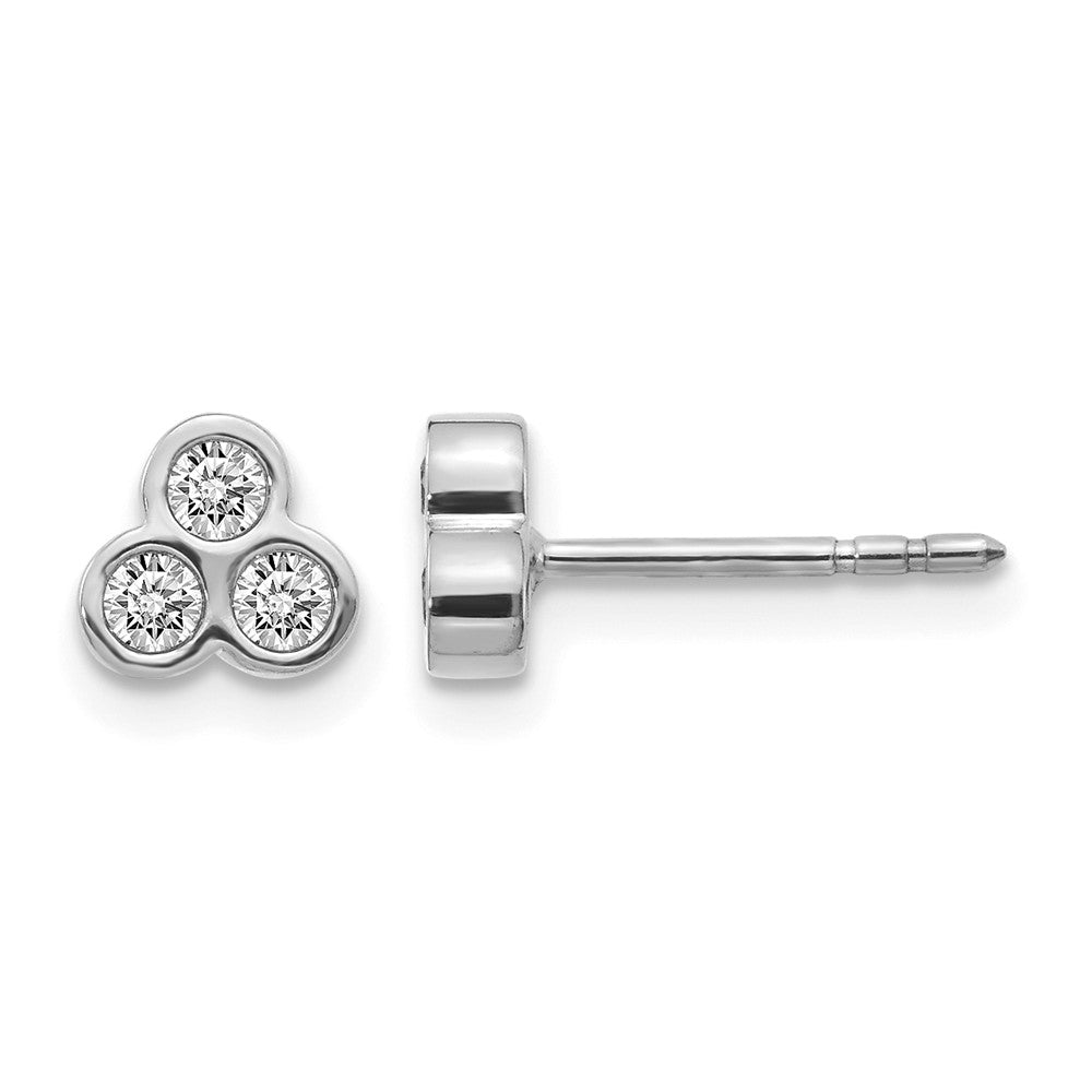 1/4 carat Diamond 3-stone Bezel Post Earrings - WBC