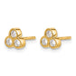 1/4 carat Diamond 3-stone Bezel Earrings - WBC