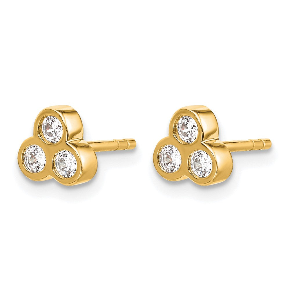 1/4 carat Diamond 3-stone Bezel Earrings - WBC