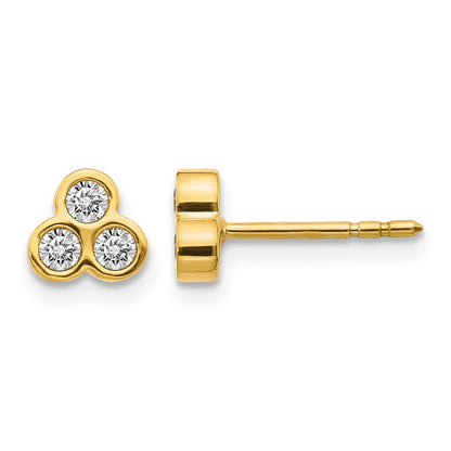1/4 carat Diamond 3-stone Bezel Earrings - WBC