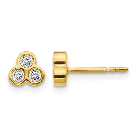 1/4 carat Diamond 3-stone Bezel Earrings - WBC