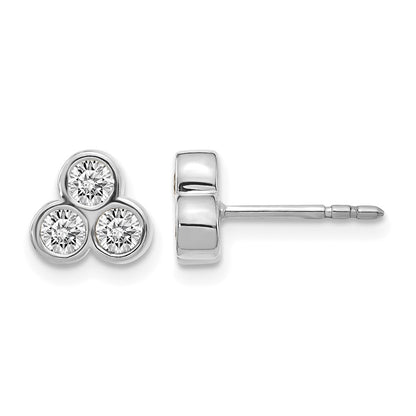 1/2 carat Diamond 3-stone Bezel Post Earrings - WBC