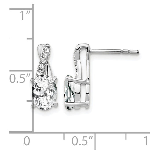 7x5 Oval April/ Topaz and Diamond Earrings - WBC