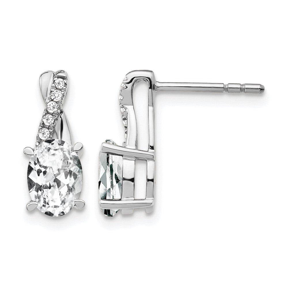 7x5 Oval April/ Topaz and Diamond Earrings - WBC